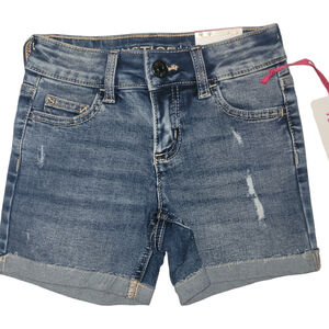 Justice Girls Denim Midi Medium Wash Short Size 8 Slim